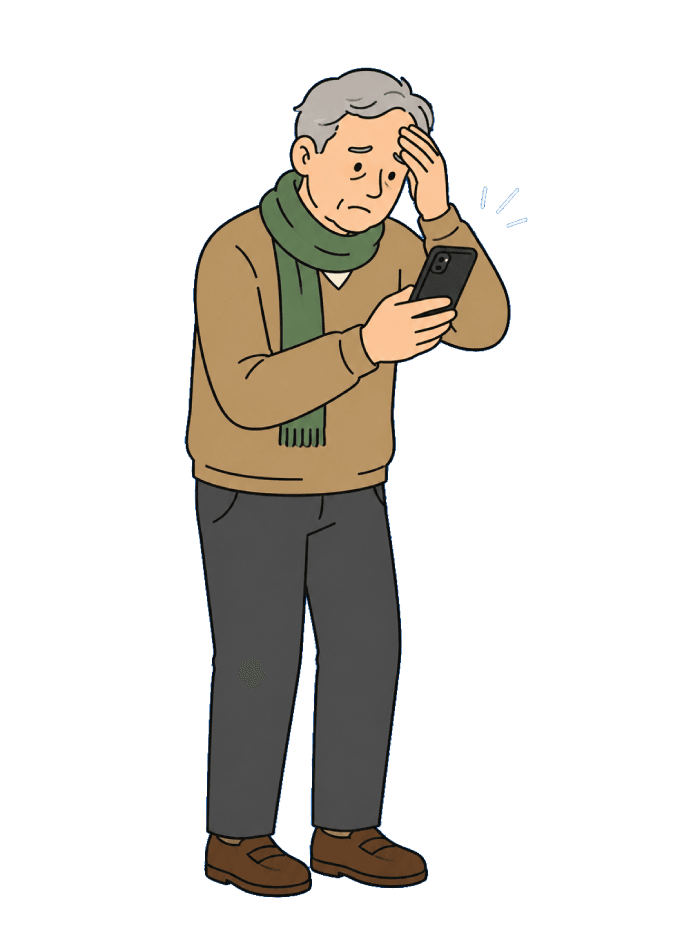 Robert seeing a simple Today view on his phone.